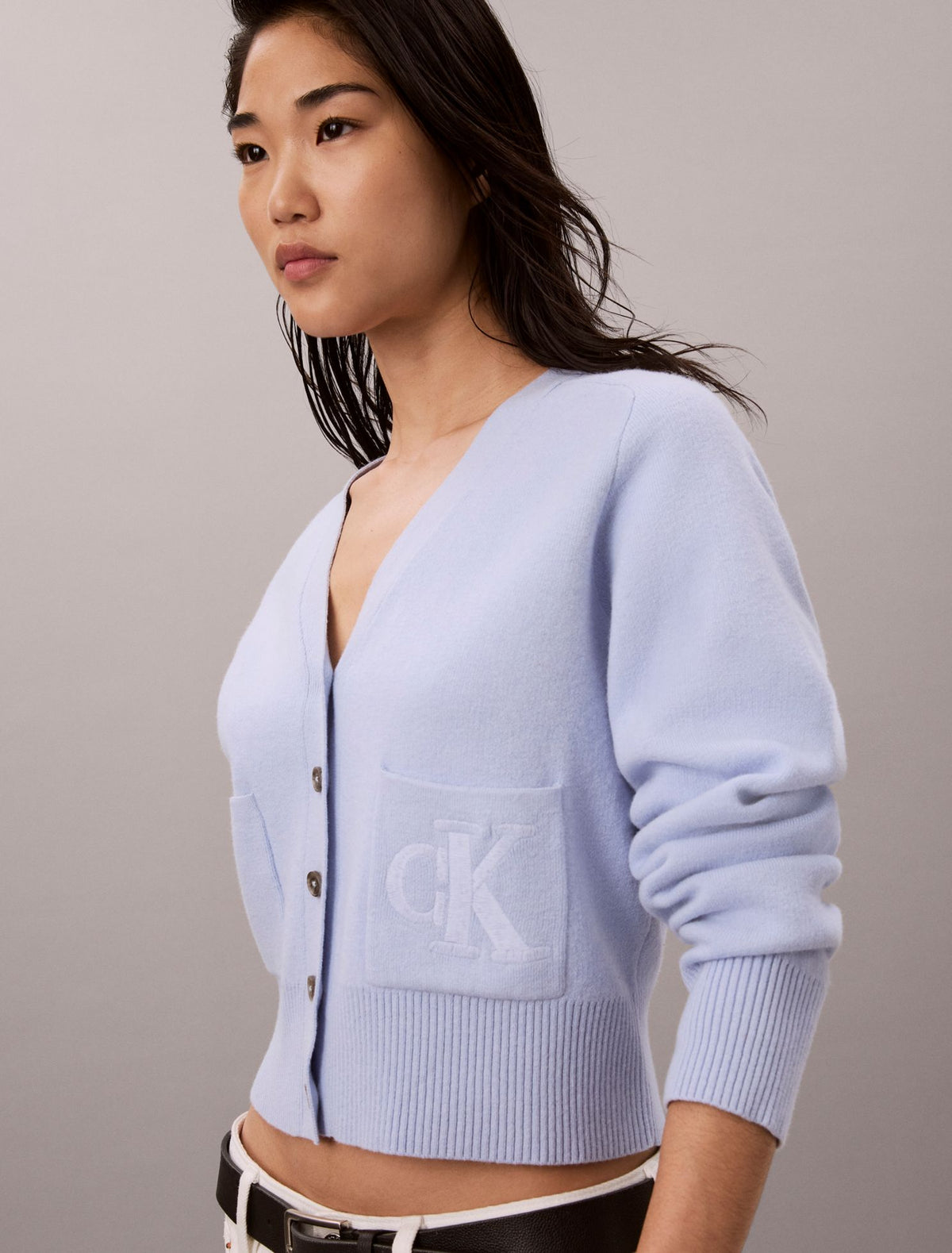 Calvin Klein Wool Cotton Raglan Cardigan