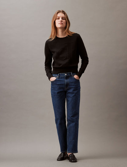 Calvin Klein Smooth Cotton Relaxed Monogram Sweater