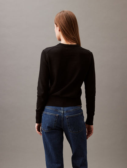 Calvin Klein Smooth Cotton Relaxed Monogram Sweater