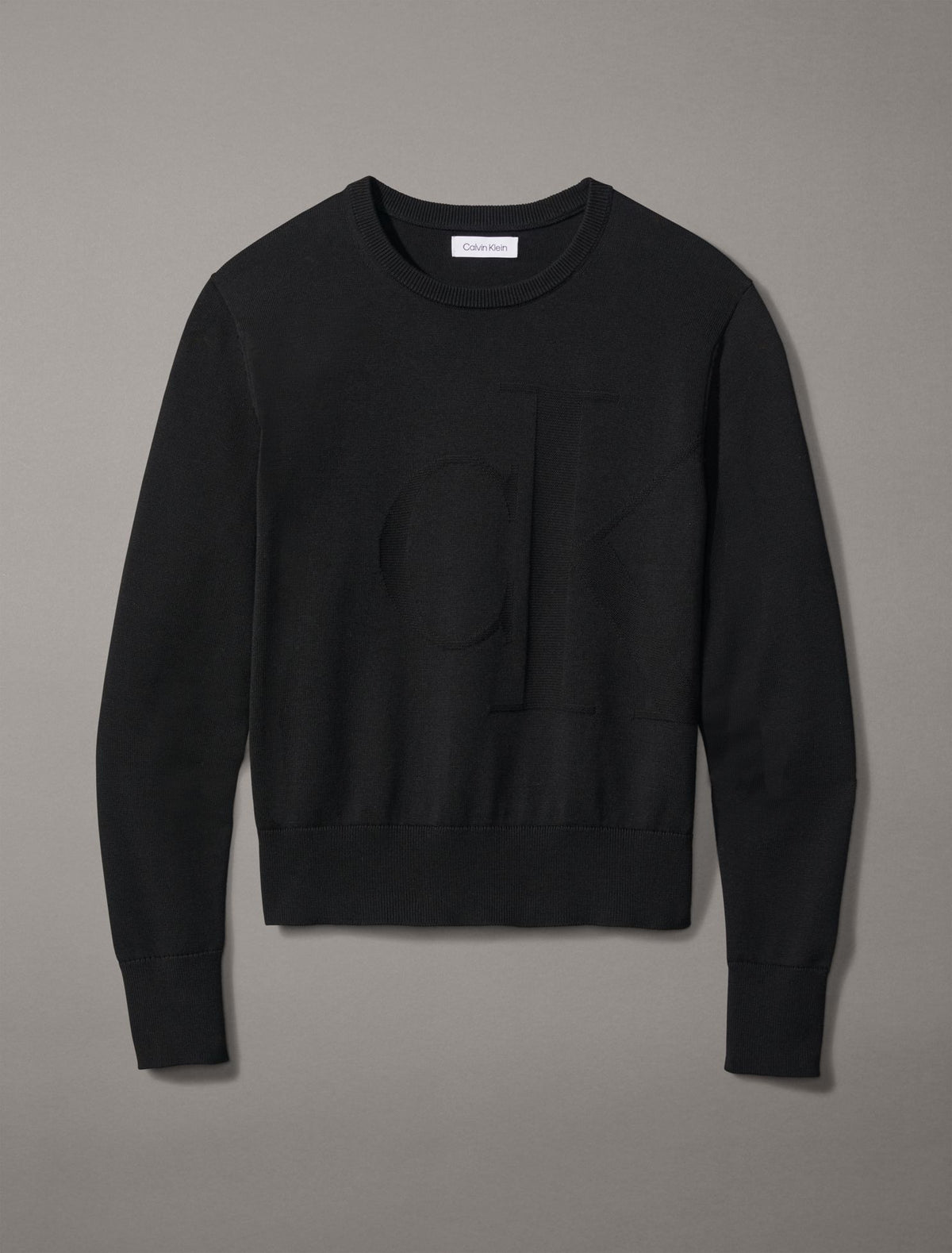 Calvin Klein Smooth Cotton Relaxed Monogram Sweater