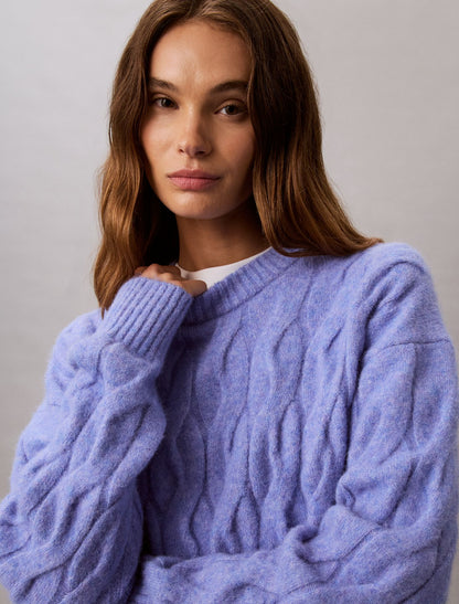 Calvin Klein Wool Blend Cable Knit Sweater