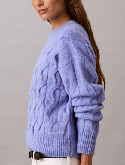 Calvin Klein Wool Blend Cable Knit Sweater