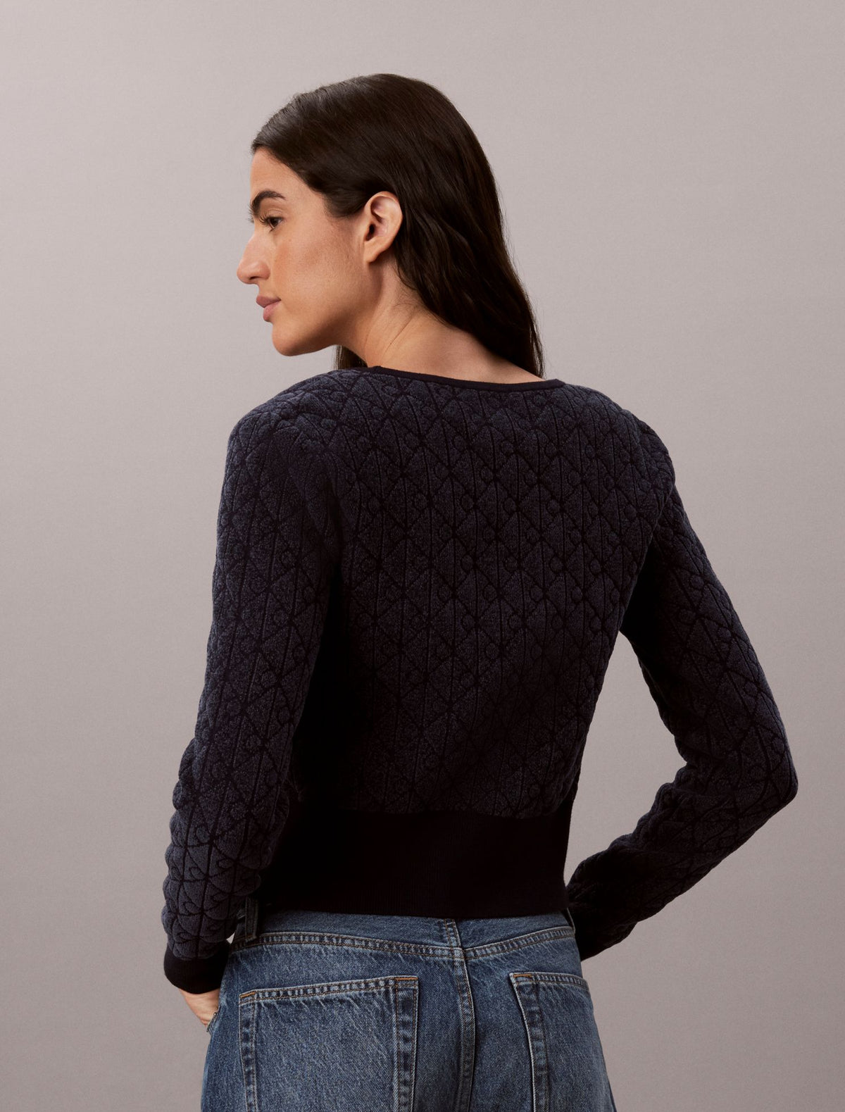 Calvin Klein Emblem Logo 2-in-1 Chenille Cardigan Set