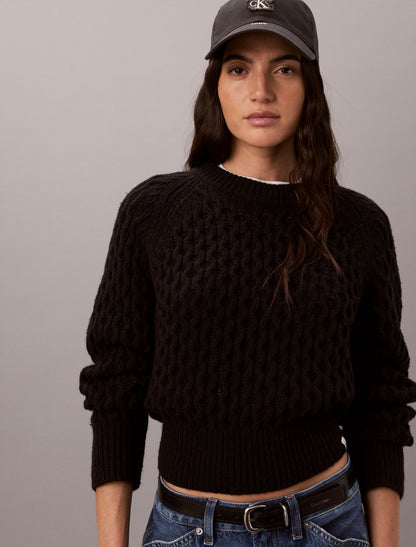 Calvin Klein Merino Wool Blend Cable Knit Sweater