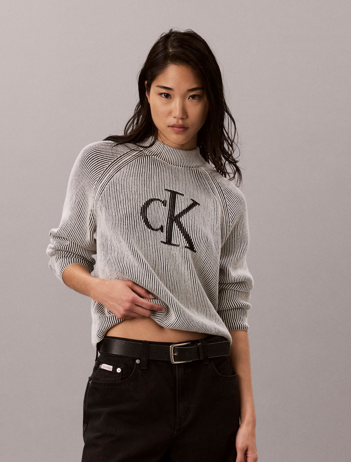 Calvin Klein Monogram Graphic Rib Sweater