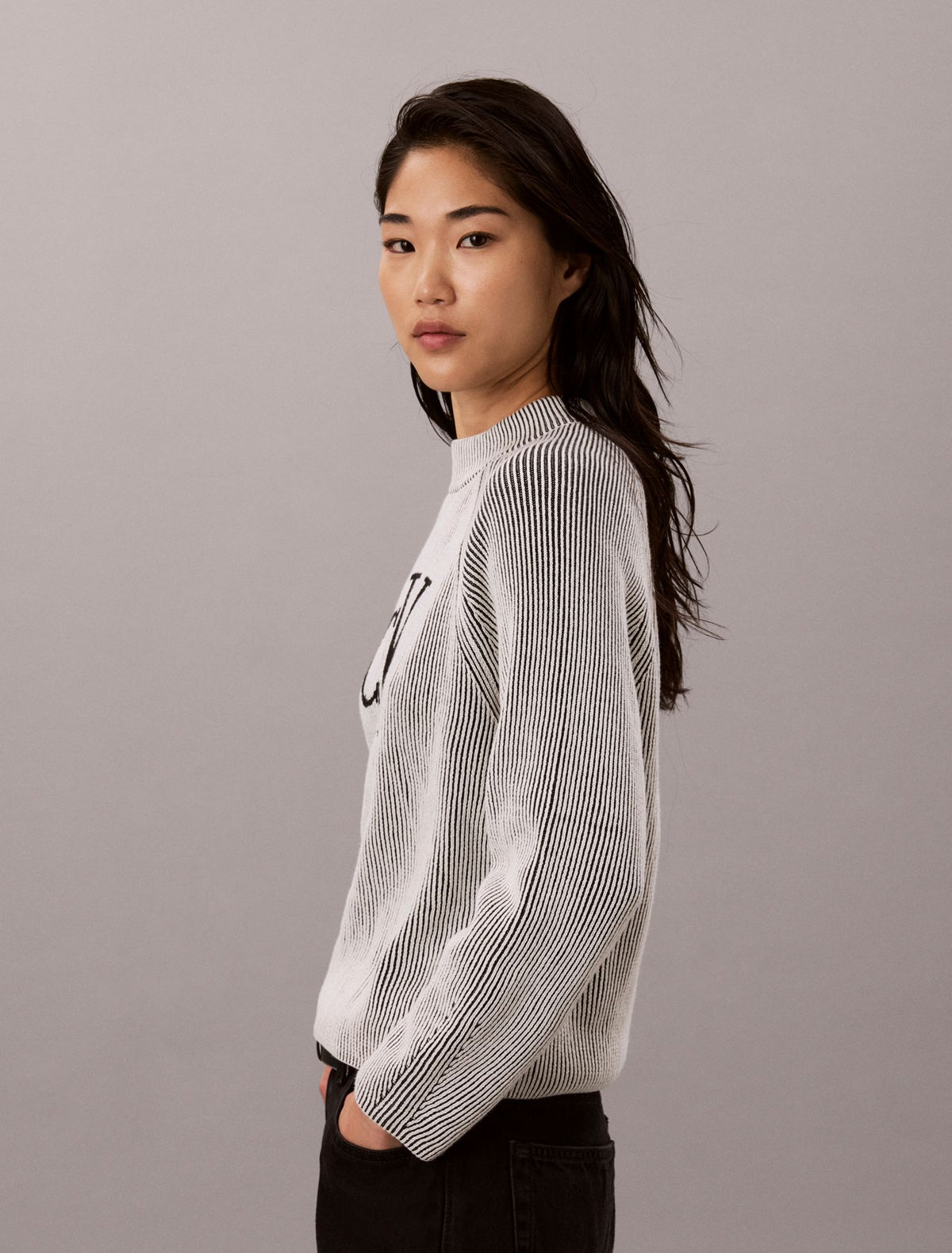 Calvin Klein Monogram Graphic Rib Sweater