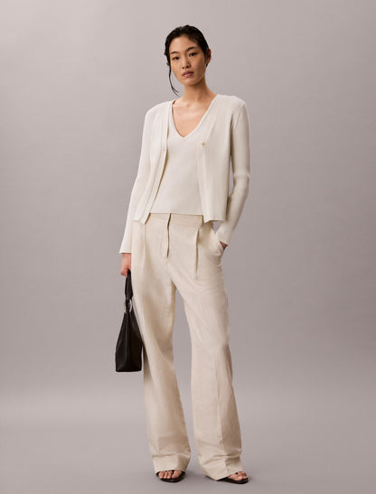 Calvin Klein Cotton Rib Cardigan and Tank Set