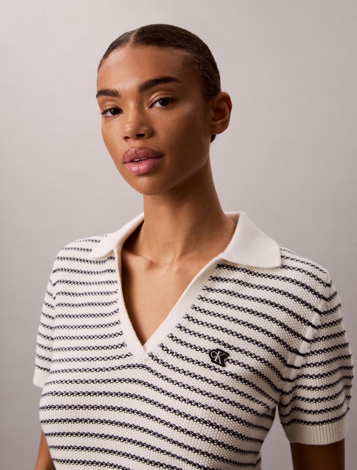 Calvin Klein Striped Stitch Polo Shirt