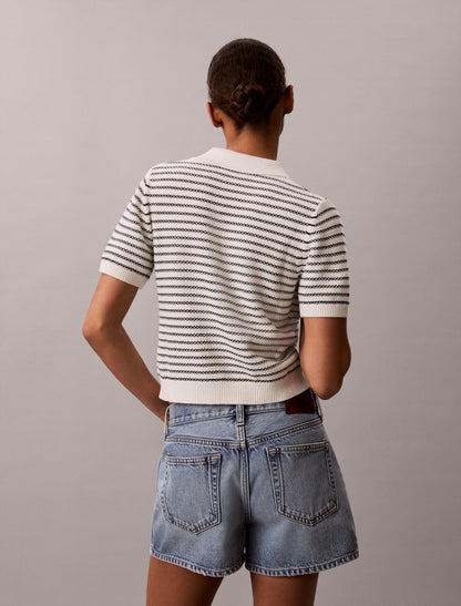 Calvin Klein Striped Stitch Polo Shirt