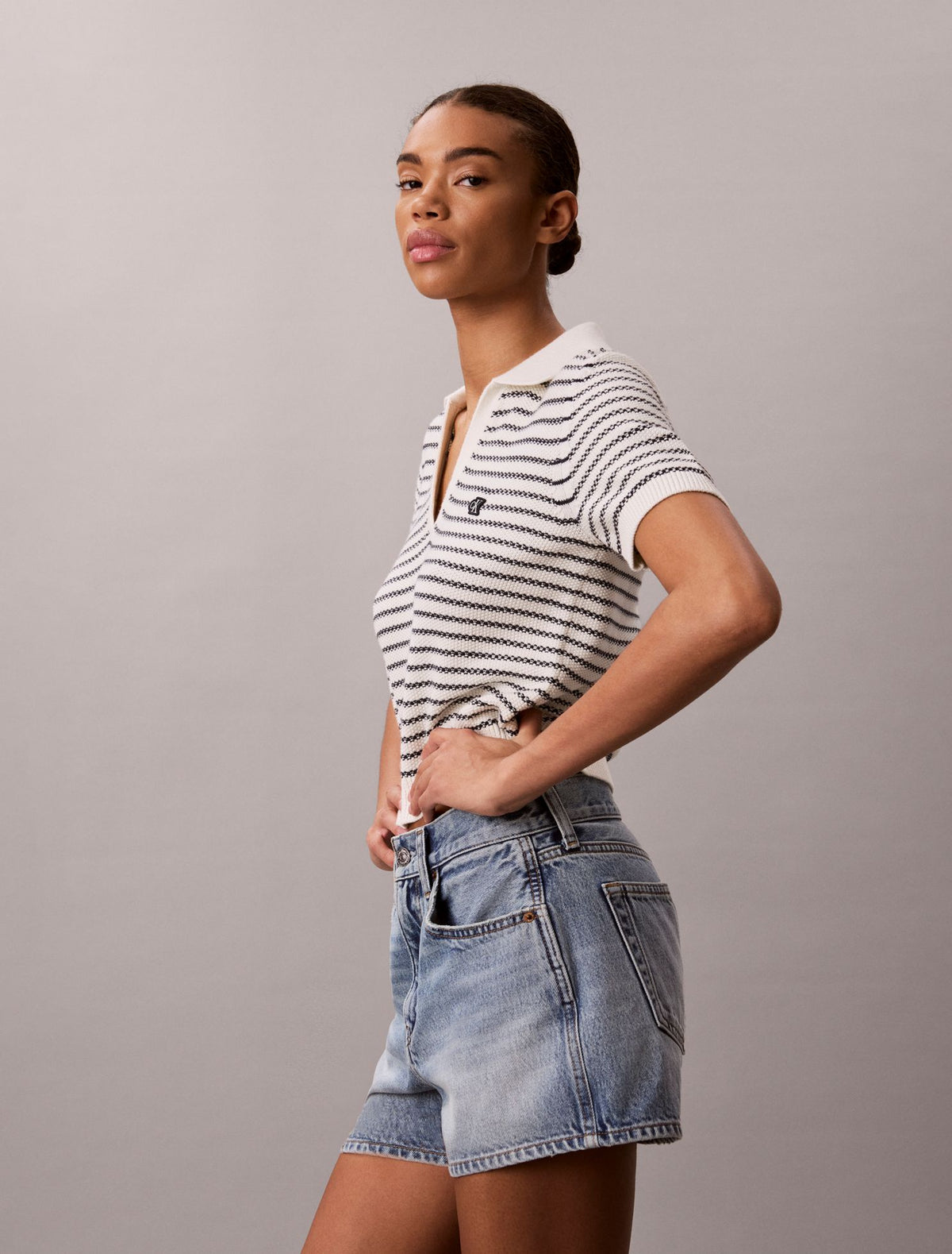 Calvin Klein Striped Stitch Polo Shirt