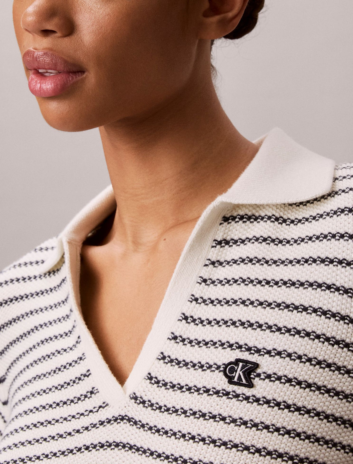 Calvin Klein Striped Stitch Polo Shirt