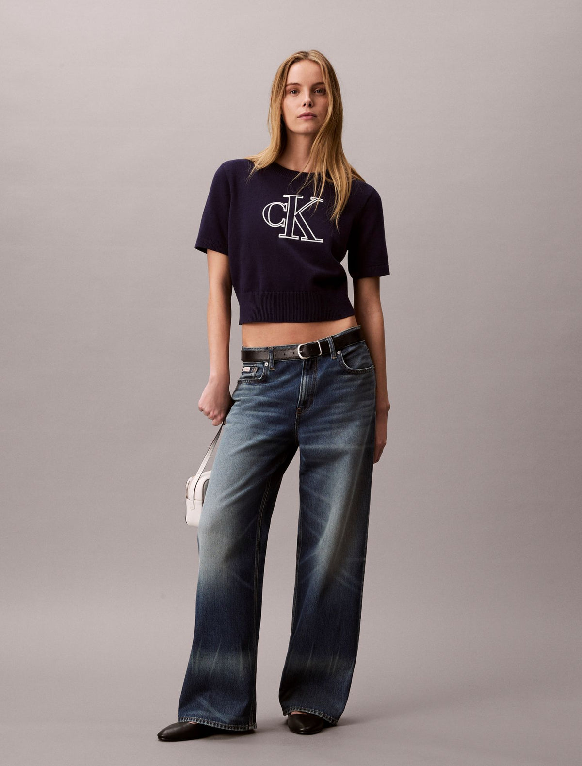 Calvin Klein Monogram Cropped Sweater