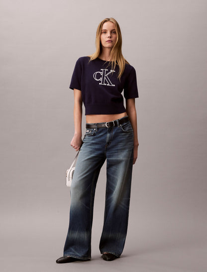 Calvin Klein Monogram Cropped Sweater