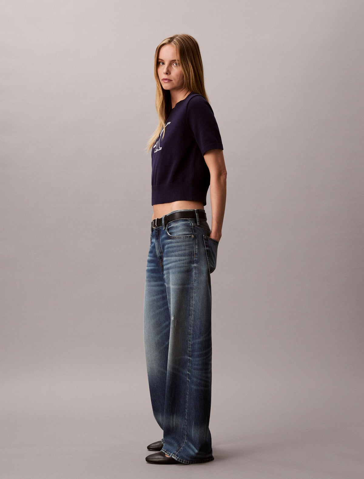 Calvin Klein Monogram Cropped Sweater