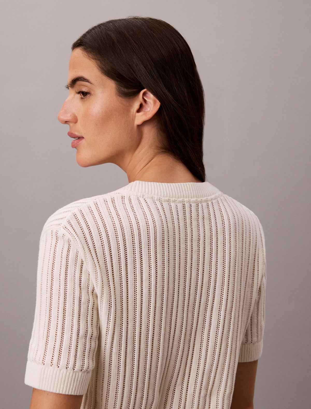 Calvin Klein Open Stitch Button-Down Sweater