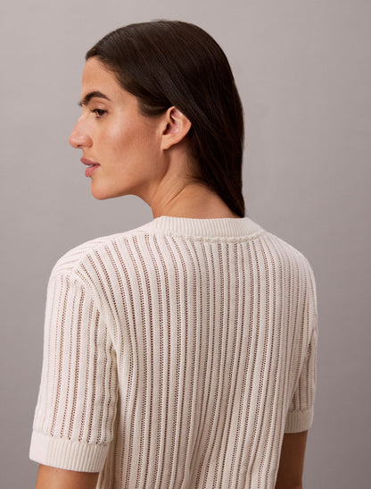 Calvin Klein Open Stitch Button-Down Sweater