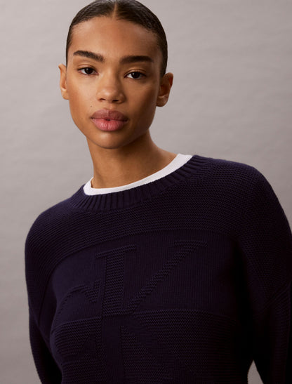 Calvin Klein Textured Monogram Relaxed Sweater