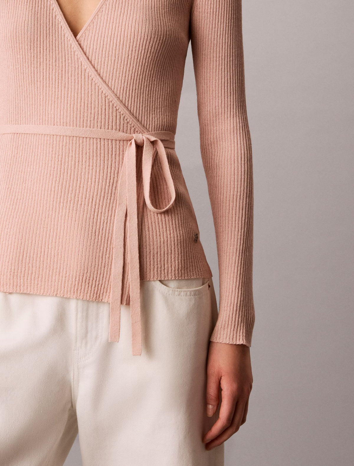 Calvin Klein Linen Blend Wrap Sweater