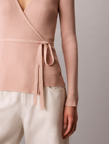 Calvin Klein Linen Blend Wrap Sweater