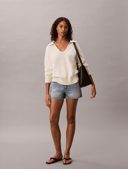 Calvin Klein Textured Relaxed Polo Sweater