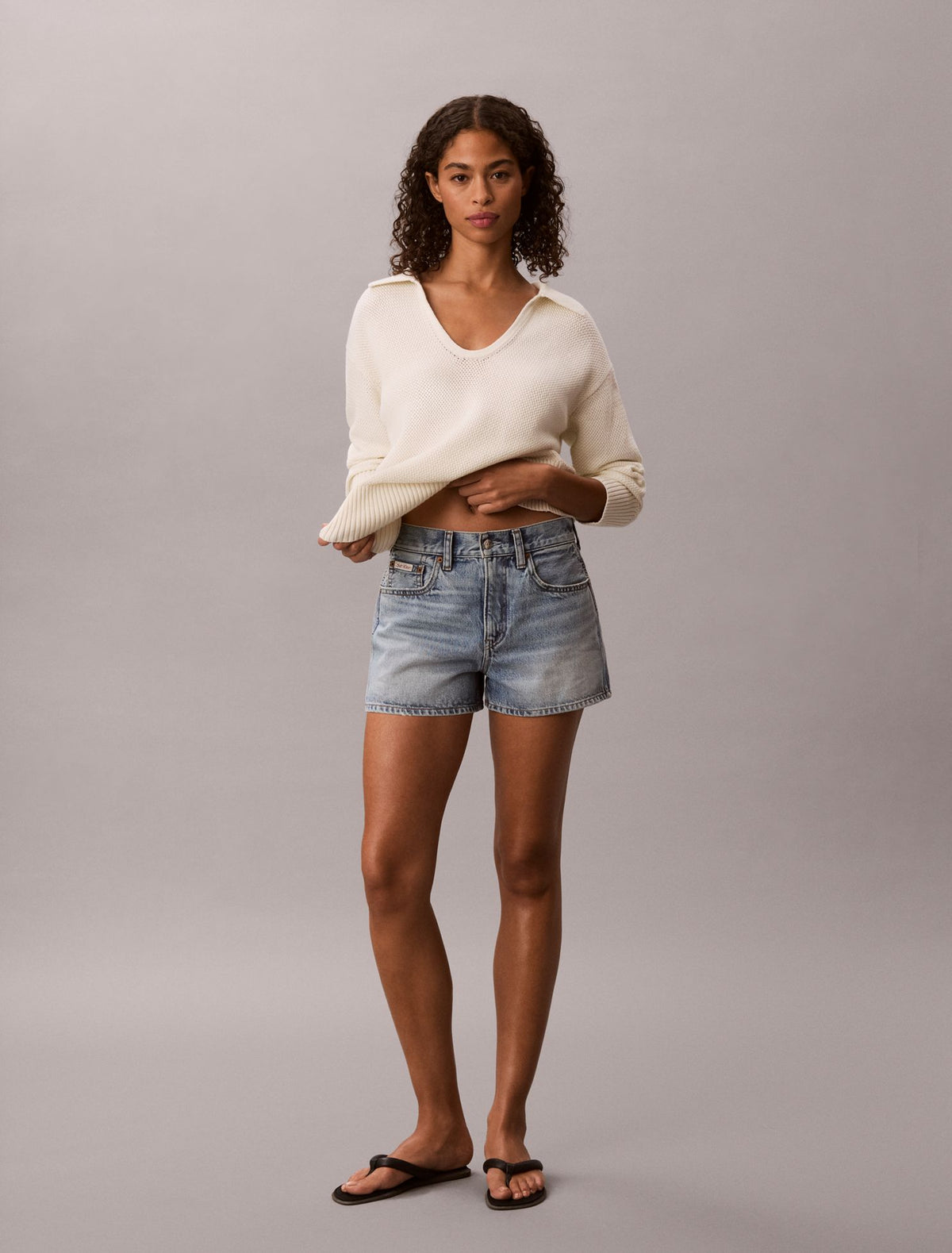 Calvin Klein Textured Relaxed Polo Sweater