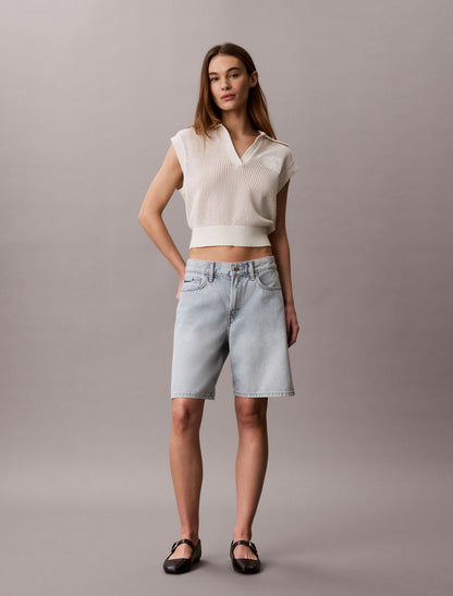 Calvin Klein Monogram Crochet Cropped Top