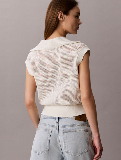 Calvin Klein Monogram Crochet Cropped Top