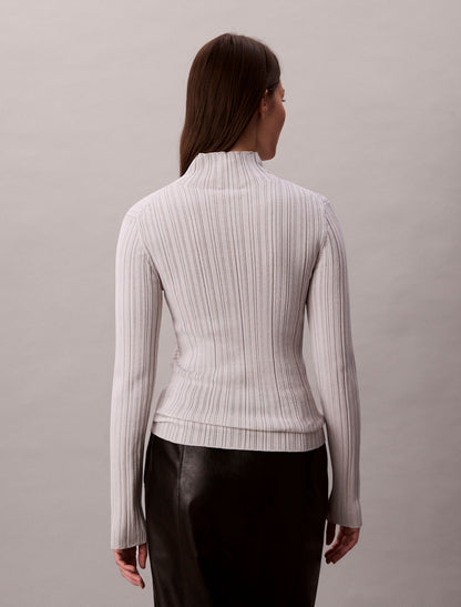Calvin Klein Viscose Blend Rib Mock Neck Sweater