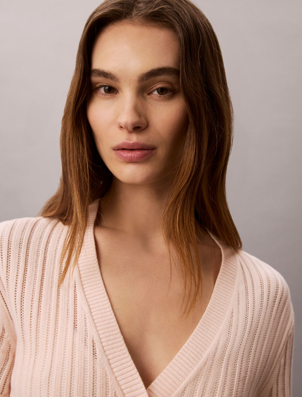 Calvin Klein Open Stitch Button-Down Sweater
