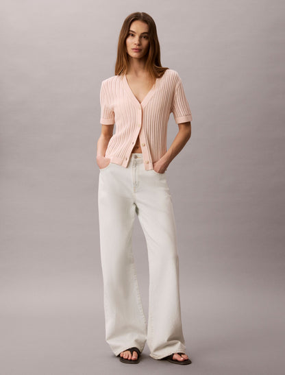 Calvin Klein Open Stitch Button-Down Sweater