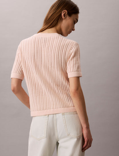 Calvin Klein Open Stitch Button-Down Sweater