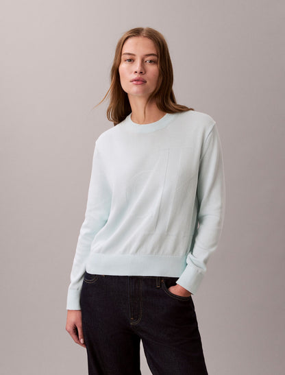 Calvin Klein Smooth Cotton Monogram Sweater
