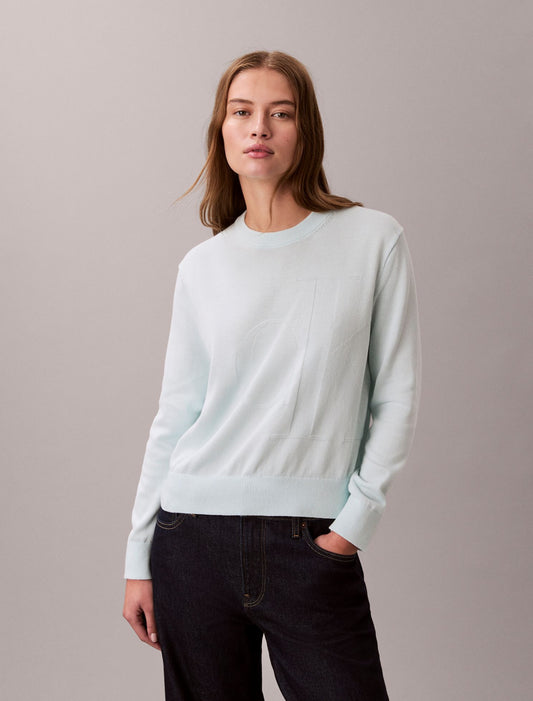 Calvin Klein Smooth Cotton Monogram Sweater