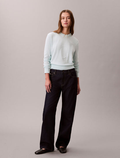 Calvin Klein Smooth Cotton Monogram Sweater