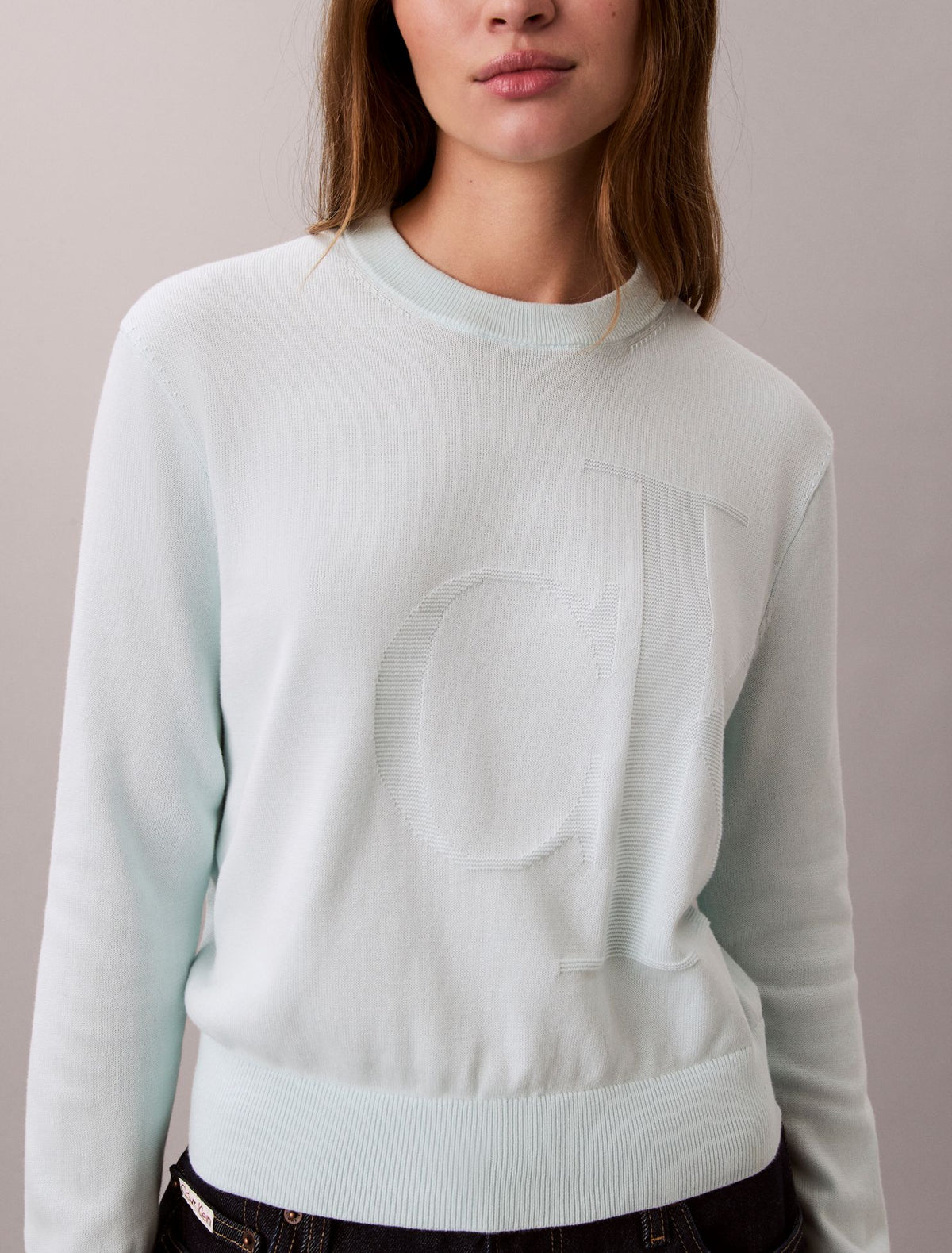 Calvin Klein Smooth Cotton Monogram Sweater