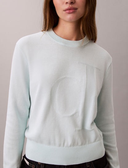 Calvin Klein Smooth Cotton Monogram Sweater