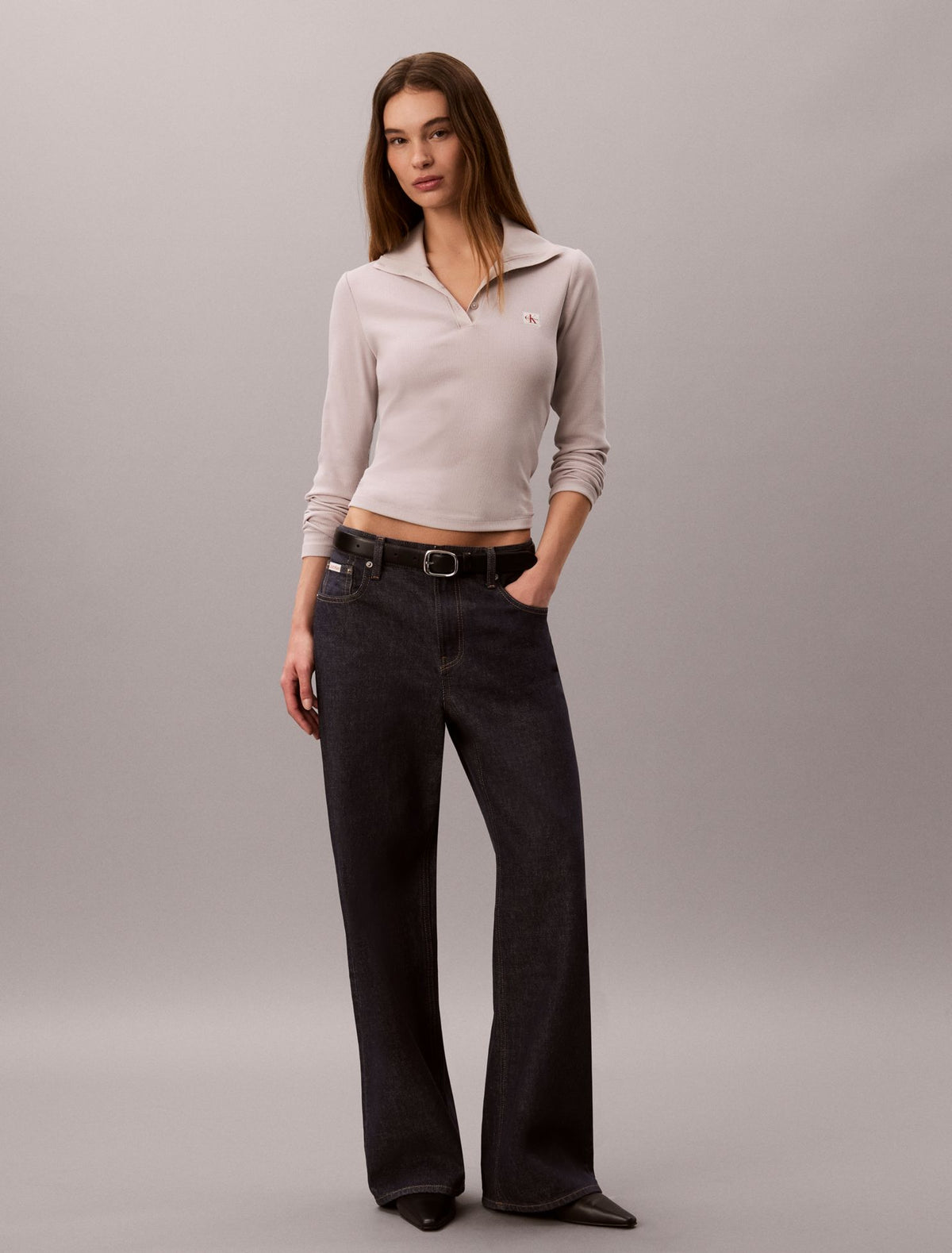 Calvin Klein Woven Monologo Henley Turtleneck Sweater