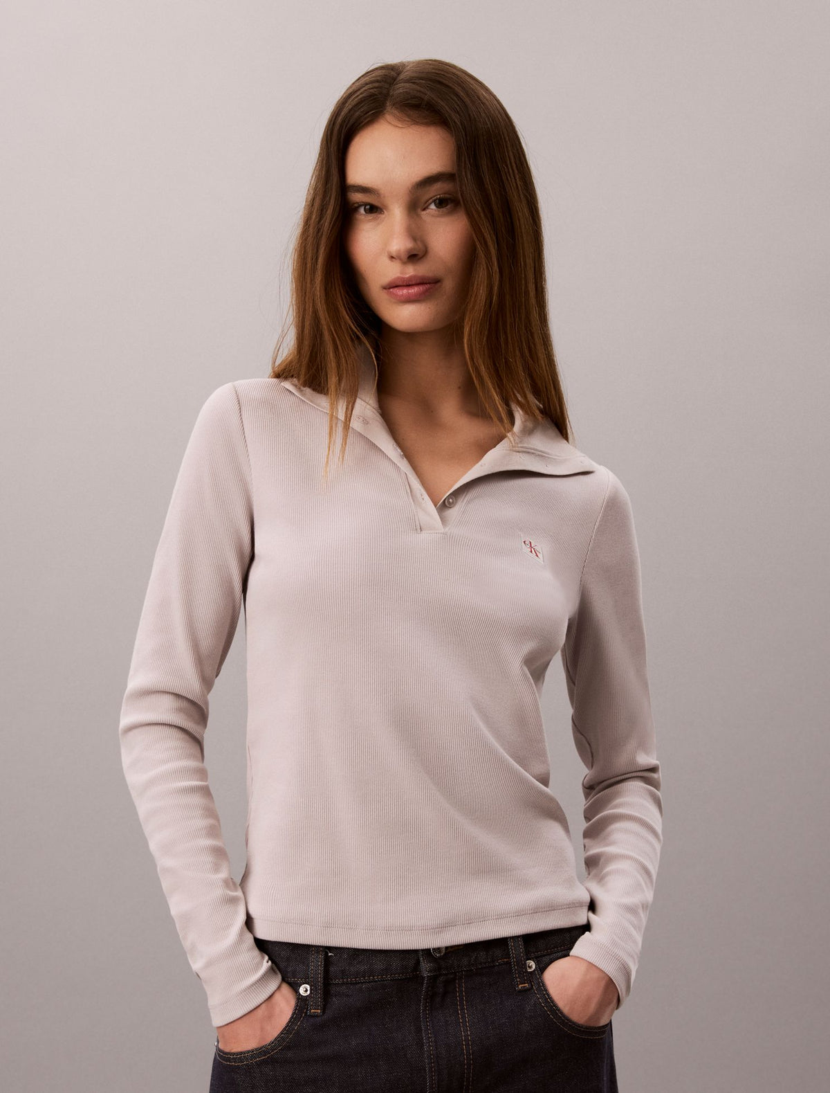 Calvin Klein Woven Monologo Henley Turtleneck Sweater