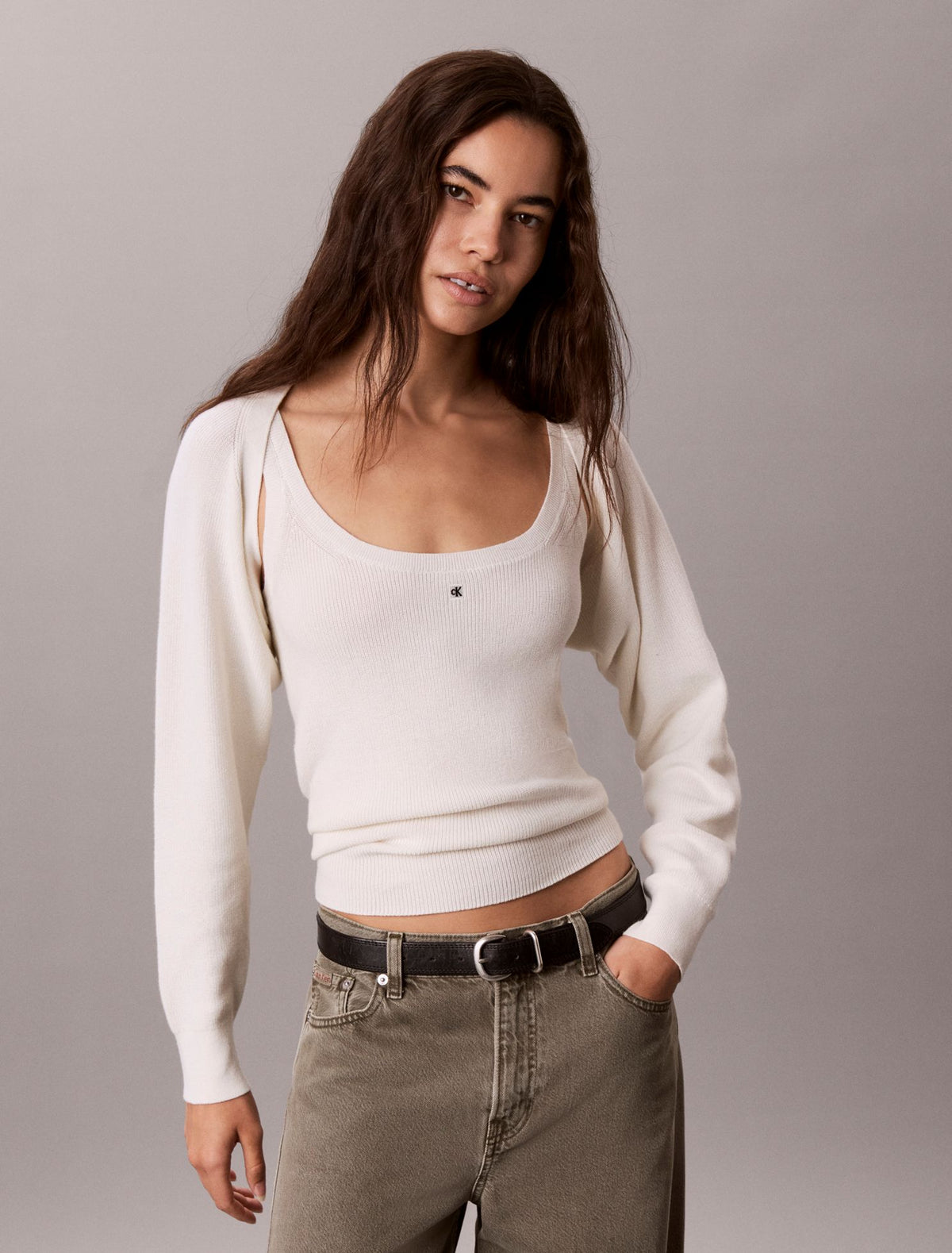 Calvin Klein 2-In-1 Cardigan Tank Set