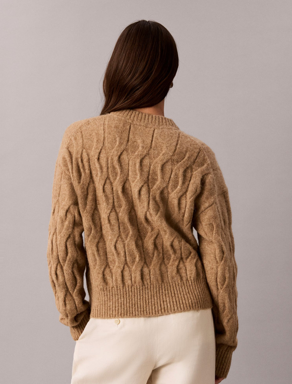 Calvin Klein Wool Blend Cable Knit Sweater