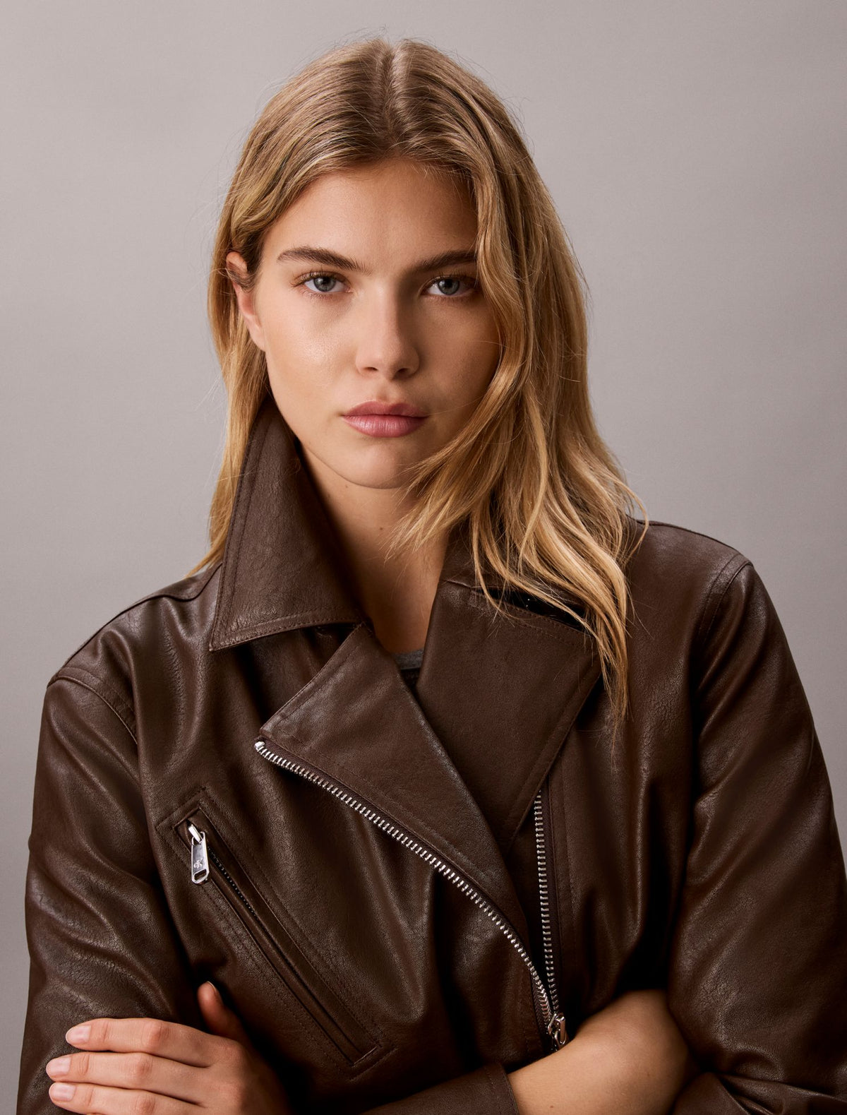 Calvin Klein Faux Leather Motorcycle Jacket