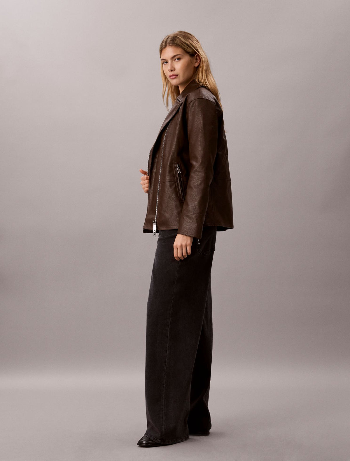Calvin Klein Faux Leather Motorcycle Jacket