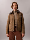 Brown Leather With Grey Shearling