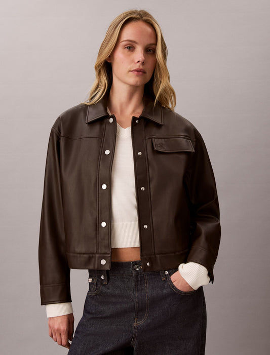 Calvin Klein Faux Leather Relaxed Jacket