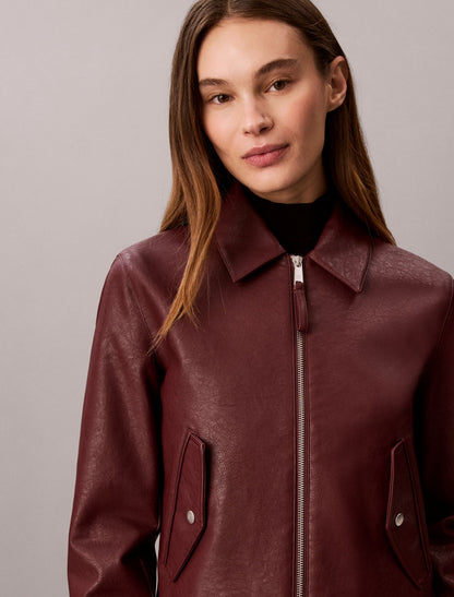 Calvin Klein Faux Leather Moto Jacket