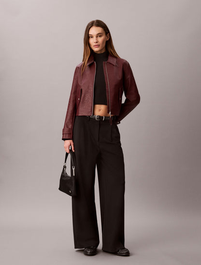Calvin Klein Faux Leather Moto Jacket