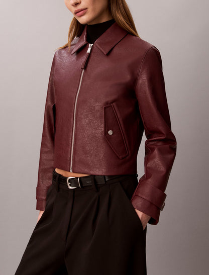 Calvin Klein Faux Leather Moto Jacket