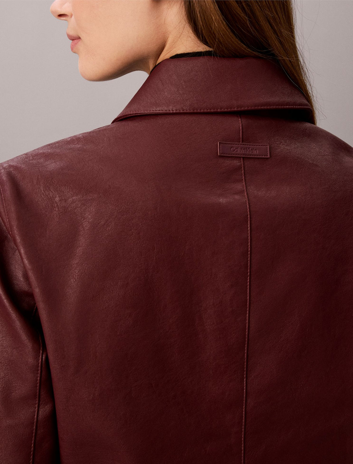 Calvin Klein Faux Leather Moto Jacket