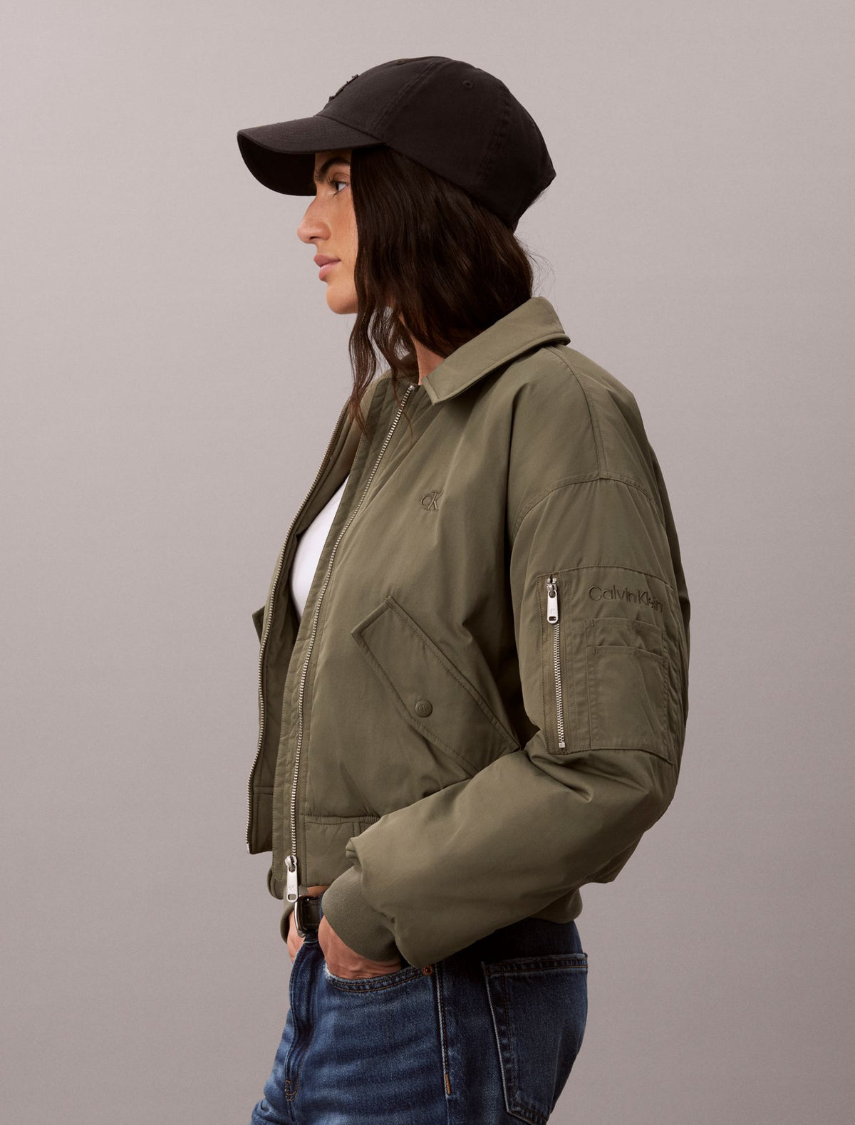 Calvin Klein Nylon Padded Bomber Jacket