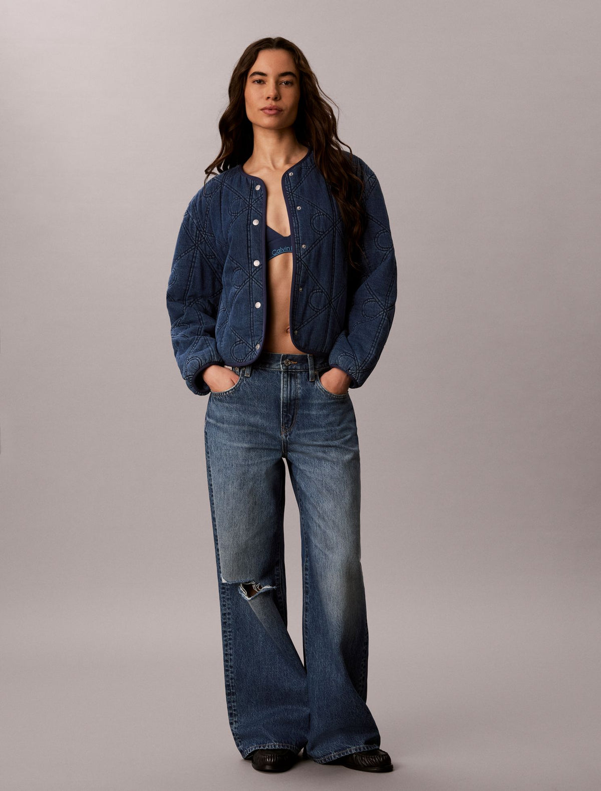 Calvin Klein Emblem Logo Cotton Quilted Liner Jacket